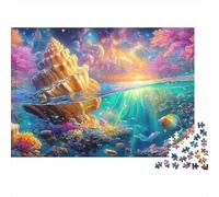 Giant Golden Seashell in An Ocean 1000-Piece Jigsaw Puzzle Underwater World Brain Training Game for Adults & Kids 70x50cm/1000pcs