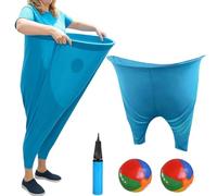 Giant Granny Pants Toss Game Set - Outdoor Party Game with 2 Bouncy Balls & Air Pump | Hilarious Backyard Fun for Adults, Families & Group Events - Blue