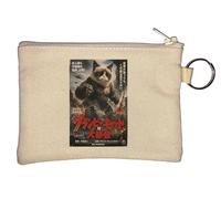Giant Grumpy Cat Monster Attack Key Chain Coin Purse Beige
