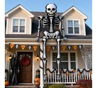 Giant Halloween Skeleton Balloons 8.4FT Large Life Size Skull Balloons | Lukinuo Skeleton foil Balloons for Halloween Skull Party Bad Two the Bone Party Decorations Skeleton Birthday Party Decor
