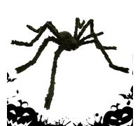 Giant Hallowen Spider | Realistic Outdoor Spider Decoration | Fake Spooky Spider | Black Cotton Accessory Imitation Real - Perfect for Garden, Patio, Wall, or Hal Party Atmosphere