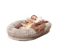 Giant Human Dog Bed, Cozy Faux Fur Nap Bed for Medium Large Dogs, Removable Washable Cover for Comfortable Sleeping