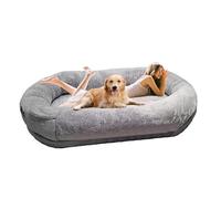 Giant Human Dog Bed, Cozy Faux Fur Nap Bed for Medium Large Dogs, Removable Washable Cover for Comfortable Sleeping