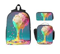 Giant Ice Cream Backpack Set-3-in-1 Travel Bag Lunch Bag Storage Pouch