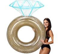 Giant Inflatable Diamond Ring Float for Pool & Beach, Novelty Bachelorette Engagement Wedding Party Decor, Photo Prop, Adult Party Pool Float Toy