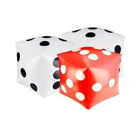 Giant Inflatable Dice Toys - 2 White, 1 Red, 30cm/12 Inch for Pool Party, Indoor & Outdoor Games