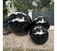 Giant Inflatable Mirror Ball Big Shiny Balls Airtight Hanging&Standing Mirror Balloon Large PVC Sealed Sphere For Events & Stage Party, Advertising, Shows Decoration (Black, 39in 3.3ft 1m)