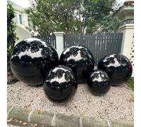 Giant Inflatable Mirror Ball Big Shiny Balls Airtight Hanging&Standing Mirror Balloon Large PVC Sealed Sphere For Events & Stage Party, Advertising, Shows Decoration (Black, 60in 4.9ft 1.5m)