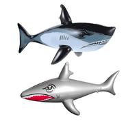 Giant Inflatable Shark Pool Toys 2-Pack - 80cm Realistic Shark Pool Floats & Crocodile Lilo | Fun Kids Inflatable Pool Toys for Swimming, Beach Parties & Ocean Theme Decor