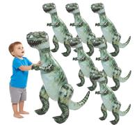 Giant Inflatable T-Rex - Pack of 6 - 3ft/0.9m Tall Green Blow-Up Dinosaur - Fun Event Prop Outdoor Inflatable Display Kids Jurassic Birthday Party Decoration