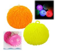 Giant Jiggly Puffer Ball - 9" Sensory Stress Ball, Squishy Fidget Toys, 24cm Bouncing Balls,Sensory Toys And Squishy Toy With Battery,Squish and Squash The Sensory Balls With Light (D)