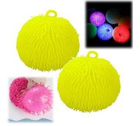 Giant Jiggly Puffer Ball - 9" Sensory Stress Ball, Squishy Fidget Toys, 24cm Bouncing Balls,Sensory Toys And Squishy Toy With Battery,Squish and Squash The Sensory Balls With Light (G)