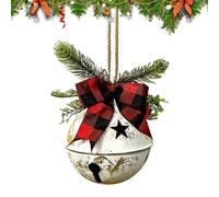 Giant Jingle Bells - Large Christmas Hollow Bell Decoration with Bow - Metal Bell Ball Ornaments | for Winter Holiday Outdoor Garden Yard Party Winterv 37x15x15cm