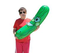 Giant Jumbo 36" Green Inflatable Smiling Pickle Head (3 FEET) Vinyl. Blow Up Face Beach Pool Float Noodle Gag Prank Joke Party Decoration DJ Promo Dance Give Away Cucumber (1 Pack)