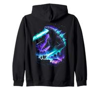 Giant Kaiju City Attack Atomic Breath Pixel Art Zip Hoodie