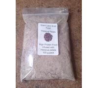 Giant Land Snail Food, High Protein mixed with floer petals, 100g Pack (100g, HIBISCUS FLOWER)