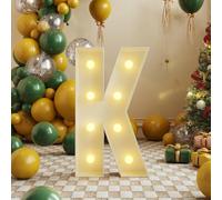 Giant LED Illuminated Letters - Party, Birthday and Wedding Decorations Battery-powered, robust construction, easy installation (batteries sold separately) (K,70cm)