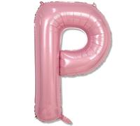 Giant Letter P Foil Name Balloon, Pastel Pink Inflatable Word Balloons P Alphabet Birthday Decor, 40 Inch Baby Pink A-Z Custom Letter Balloon for Girls Baby Shower Party Decoration Supplies