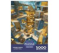 Giant Library Landscape Jigsaw Puzzles Puzzles for Adults Kids. 1000 Piece Interesting Impossible Challenge Toy Educational Games Home Decoration for Adults& Kids Age 14 Years Up 70x50cm/1000pcs