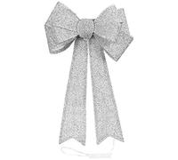Giant Light Up Christmas Bow Décor - Silver