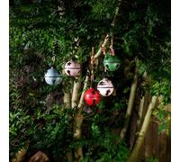 Giant Metal Christmas Bauble Decoration With Star Design Grey/blue