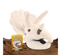 GIANT MICROBES Fuzzy Fossils Triceratops Skull Plush Dinosaur Soft Toy Kids 18cm