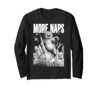 Giant Monster Cat More Naps Funny Feline Cats Attitude Long Sleeve T-Shirt