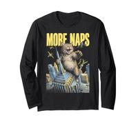 Giant Monster Cat More Naps Funny Feline Cats Attitude Long Sleeve T-Shirt