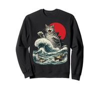 Giant Monster Cat Rising From the Ocean Sweatshirt
