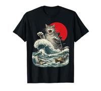 Giant Monster Cat Rising from The Ocean T-Shirt
