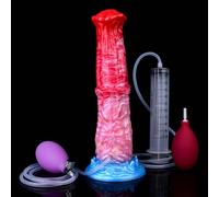 Giant Monster Dildo - Squirting Horse Inflatable Dildo, Butt Plug Anal Toy & Butt Expand Trainer for Women, Men & Couples(10.24in Dildo+Syringe+Injection airbag+Inflatable airbag)