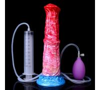 Giant Monster Dildo - Squirting Horse Inflatable Dildo, Butt Plug Anal Toy & Butt Expand Trainer for Women, Men & Couples(10.24in Dildo+Syringe+Inflatable airbag)