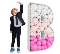 Giant Mosaic Balloon Letter B Frame, 5.2 In Wide Kt Board Structure For Flower And Balloon Decor, Ideal For Birthday Or Engagement Event Setup