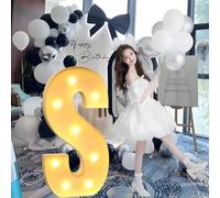 Giant Mosaic Illuminated Letters and Numbers Decoration for ‘Marry Me’ Proposal Decorations, Suitable for Baby Christening Party Decorations.(S,70cm/28in)