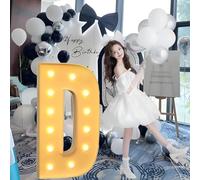 Giant Mosaic Illuminated Letters and Numbers Decoration for ‘Marry Me’ Proposal Decorations, Suitable for Baby Christening Party Decorations.(D,70cm/28in)