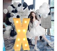 Giant Mosaic Illuminated Letters and Numbers Decoration for ‘Marry Me’ Proposal Decorations, Suitable for Baby Christening Party Decorations.(X,100cm/40in)