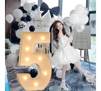 Giant Mosaic Illuminated Letters and Numbers Decoration for ‘Marry Me’ Proposal Decorations, Suitable for Baby Christening Party Decorations.(5,120cm/47in)