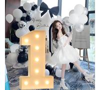 Giant Mosaic Illuminated Letters and Numbers Decoration for ‘Marry Me’ Proposal Decorations, Suitable for Baby Christening Party Decorations.(1,120cm/47in)