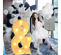 Giant Mosaic Illuminated Letters and Numbers Decoration for ‘Marry Me’ Proposal Decorations, Suitable for Baby Christening Party Decorations.(+,70cm/28in)