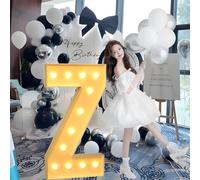 Giant Mosaic Illuminated Letters and Numbers Decoration for ‘Marry Me’ Proposal Decorations, Suitable for Baby Christening Party Decorations.(Z,100cm/40in)