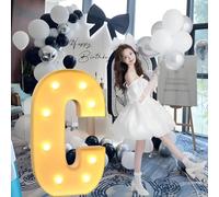Giant Mosaic Illuminated Letters and Numbers Decoration for ‘Marry Me’ Proposal Decorations, Suitable for Baby Christening Party Decorations.(C,120cm/47in)