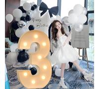 Giant Mosaic Illuminated Letters and Numbers Decoration for ‘Marry Me’ Proposal Decorations, Suitable for Baby Christening Party Decorations.(3,70cm/28in)