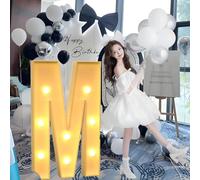 Giant Mosaic Illuminated Letters and Numbers Decoration for ‘Marry Me’ Proposal Decorations, Suitable for Baby Christening Party Decorations.(M,120cm/47in)