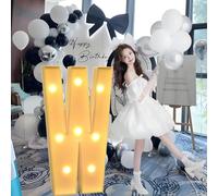 Giant Mosaic Illuminated Letters and Numbers Decoration for ‘Marry Me’ Proposal Decorations, Suitable for Baby Christening Party Decorations.(W,120cm/47in)