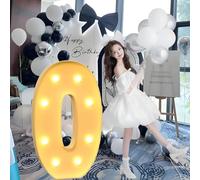 Giant Mosaic Illuminated Letters and Numbers Decoration for ‘Marry Me’ Proposal Decorations, Suitable for Baby Christening Party Decorations.(O,120cm/47in)