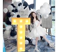 Giant Mosaic Illuminated Letters and Numbers Decoration for ‘Marry Me’ Proposal Decorations, Suitable for Baby Christening Party Decorations.(T,100cm/40in)
