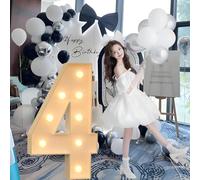 Giant Mosaic Illuminated Letters and Numbers Decoration for ‘Marry Me’ Proposal Decorations, Suitable for Baby Christening Party Decorations.(4,120cm/47in)