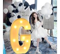 Giant Mosaic Illuminated Letters and Numbers Decoration for ‘Marry Me’ Proposal Decorations, Suitable for Baby Christening Party Decorations.(G,70cm/28in)