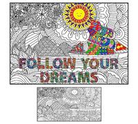 Giant Motivational Coloring Poster for Adults and Kids - Wall, Classroom, Work Table - Large Pages, Jumbo Sheets