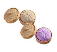 Giant Mystery Dumpling Squeeze, Bao Bun Stress Toy, Jumbo Dumpling Squeeze Toy with Steamer Box, Funny Slow-Rise Stress Toys for Adults & Kids, Anxiety Relief Fidget Toy Easter (Purple+White(6CM))